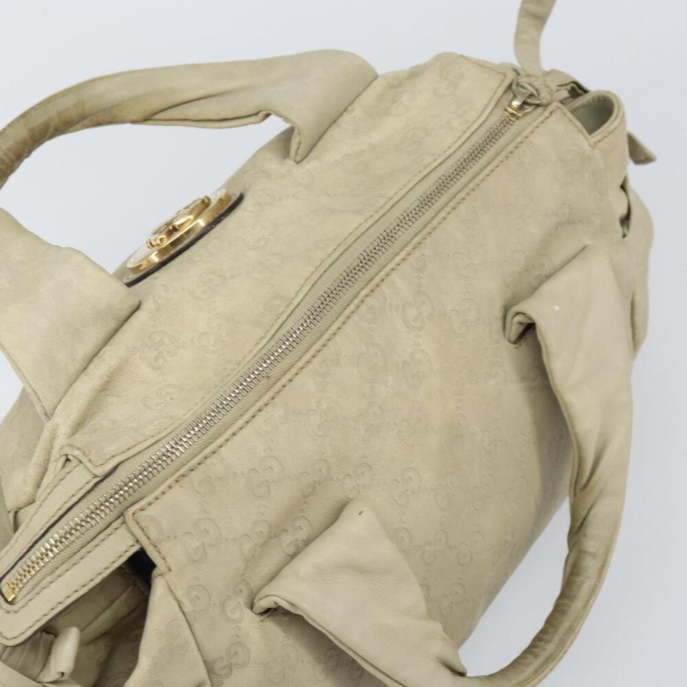GUCCI GG Canvas Guccissima Histeria Bag Leather Ivory Gold 197020 Auth 159286 - Picture 6 of 16